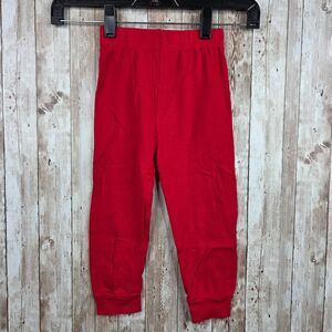 Toddler Kids Red Cotton Jogger Pull-On Pants Size 5 Snug Fit Stretch Elastic GUC